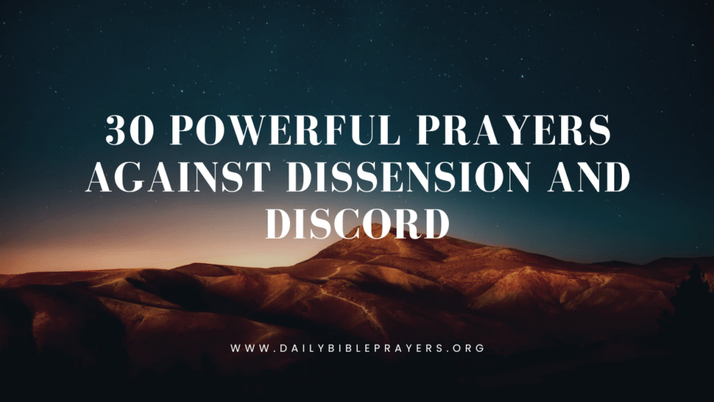 Prayers Against Dissension and Discord